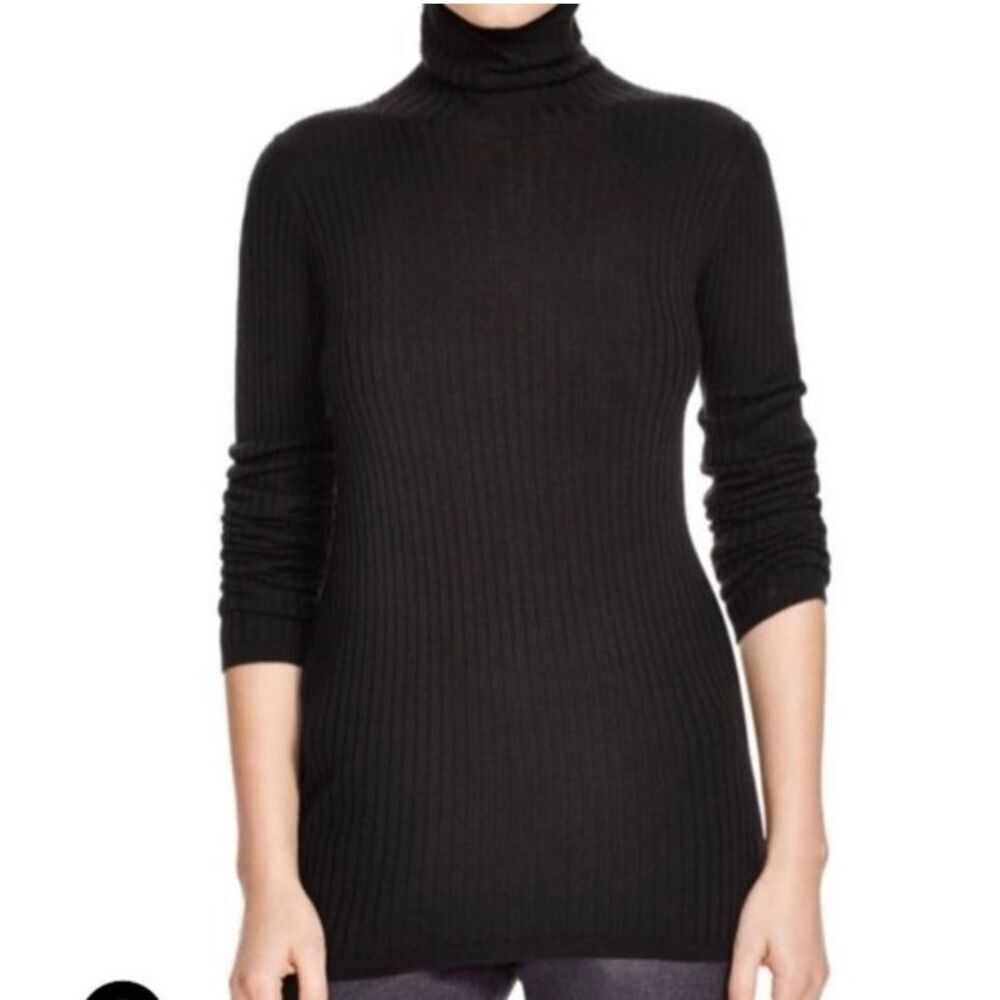 VINCE Cashmere Ribbed Turtleneck Black Size Small GUC N437